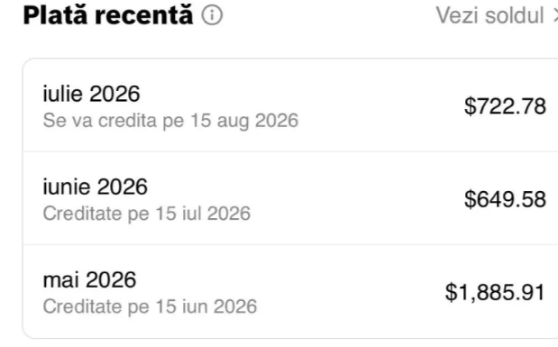Plăți recente primite